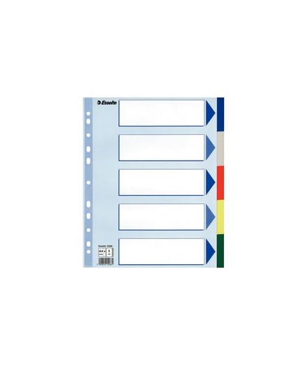 Separatore neutro in PPL 5 tasti colorati f.to A4 MAXI 24,5x29,7cm ESSELTE