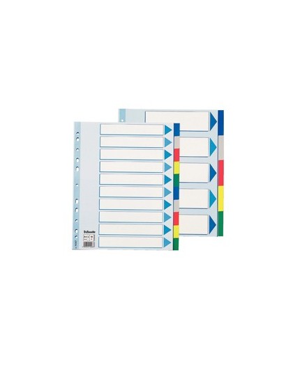 Separatore neutro in PPL 10 tasti colorati f.to A4 MAXI 24,5x29,7cm ESSELTE