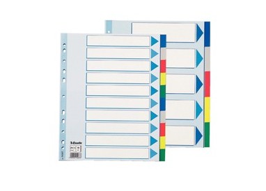 Separatore neutro in PPL 10 tasti colorati f.to A4 MAXI 24,5x29,7cm ESSELTE