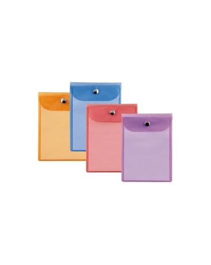 BUSTA CON BOTTONE PRESS 2 COLOR 9,5X12CM - ASSORTITE