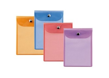 BUSTA CON BOTTONE PRESS 4 COLOR 12X15,5CM - ASSORTITE