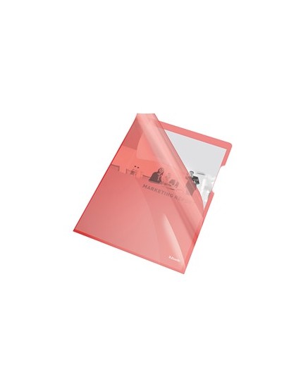 25 CARTELLINE A L 21X29,7 PVC LISCIA CRISTALLO ROSSO ESSELTE