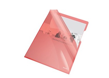 25 CARTELLINE A L 21X29,7 PVC LISCIA CRISTALLO ROSSO ESSELTE