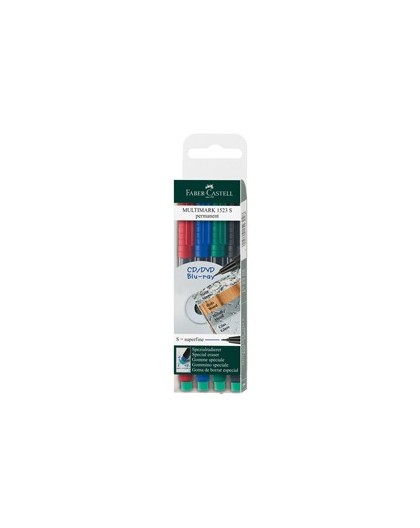 BUSTA 4 COLORI PENNARELLO MULTIMARK 0,4mm SUPERFINE FABER-CASTELL