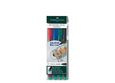 BUSTA 4 COLORI PENNARELLO MULTIMARK 1,0mm MEDIO FABER-CASTELL