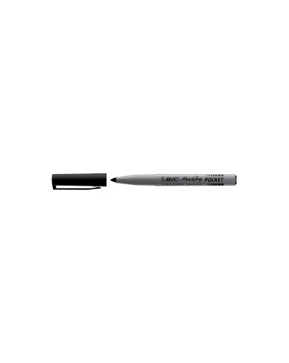 SCATOLA 12 MARCATORI POCKET 1445 NERO P.TONDA PERMANENTE BIC