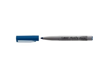 SCATOLA 12 MARCATORI POCKET 1445 BLU P.TONDA PERMANENTE BIC