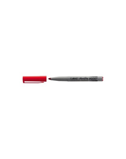 SCATOLA 12 MARCATORI POCKET 1445 ROSSO P.TONDA PERMANENTE BIC