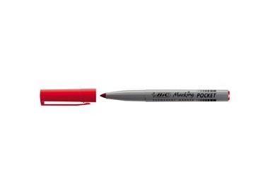 SCATOLA 12 MARCATORI POCKET 1445 ROSSO P.TONDA PERMANENTE BIC