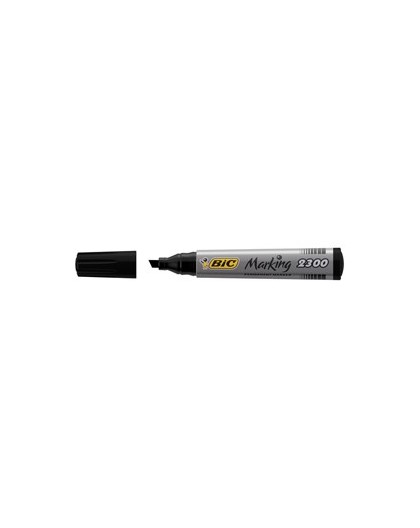 SCATOLA 12 MARCATORI 2300 NERO P.SCALPELLO PERMANENTE BIC