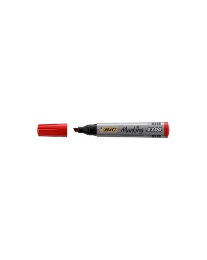 SCATOLA 12 MARCATORI 2300 ROSSO P.SCALPELLO PERMANENTE BIC