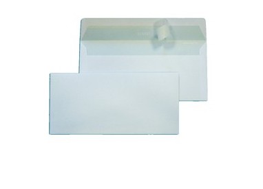 500 BUSTE BIANCHE 110X230MM 90GR S/FINESTRA C/STRIP BLASETTI