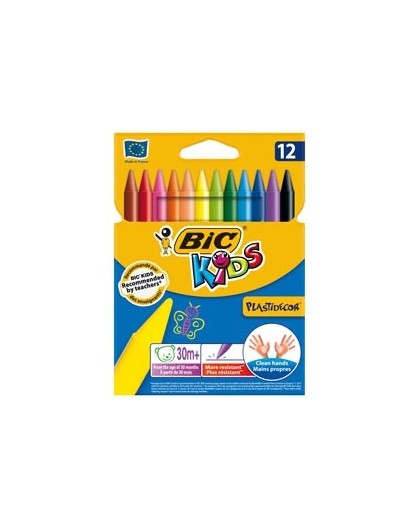 ASTUCCIO 12 PASTELLI KIDS PLASTIDECOR BIC