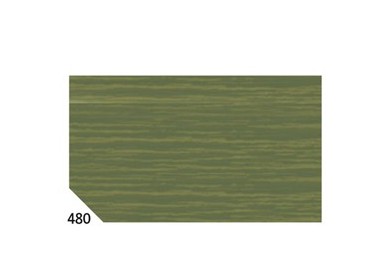 10RT CARTA CRESPA VERDE OLIVA 480 (50X250CM) 48gr/m² Rex Sadoch