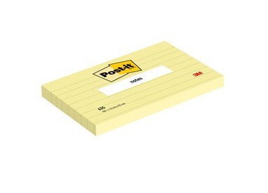 BLOCCO 100fg Post-it® Giallo Canary™ 76x127mm GIALLO A RIGHE 635