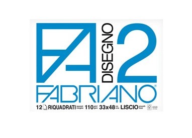 BLOCCO FABRIANO2 (33X48CM) 12FG 110GR LISCIO SQUADRATO COLLATO