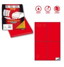 Etichetta adesiva C/519 rosso 100fg A4 105x148,5mm (4et/fg) Markin