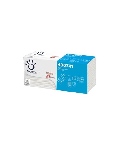 Pacco 144 asciugamani piegati a C Goffrato onda+ Ecolabel Papernet