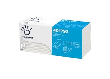 Pacco 143 asciugamani piegati a Z goffrato onda+ Ecolabel Papernet