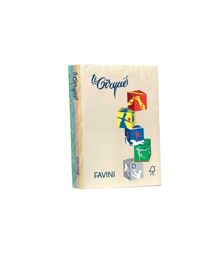 Carta LECIRQUE A4 80gr 500fg mix 5 colori pastello FAVINI