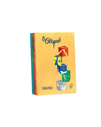 Carta LECIRQUE A4 80gr 500fg mix 5 colori intensi FAVINI