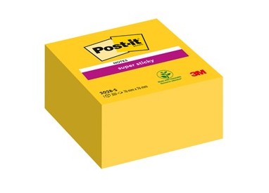 BLOCCO 350foglietti Post-it® Super Sticky 2028-S 76x76mm GIALLO ORO