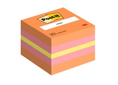 BLOCCO MINICUBO 400foglietti Post-it® 51x51mm 2051-P MELONE/ROSA GUAVA