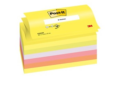BLOCCO Post-it® Super Sticky Z-Notes 76x127mm 100fg R350NR ASSORT.NEON