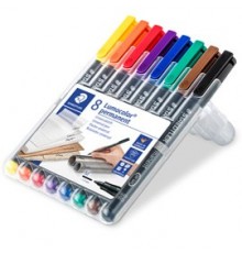 BUSTA 8 PENNARELLI LUMOCOLOR PERMANENT 317 M 1.0MM