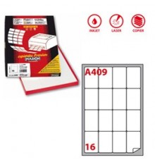 Etichetta adesiva A/409 bianca 100fg A4 47,7X70mm (16eti/fg) Markin