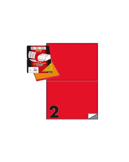 Etichetta adesiva C/509 rosso 100fg A4 210x148,5mm (2et/fg) Markin