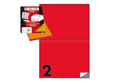 Etichetta adesiva C/509 rosso 100fg A4 210x148,5mm (2et/fg) Markin