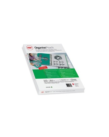 Scatola 100 pouches 2x125mic 228x303mm A4+ pre-forata Organise GBC