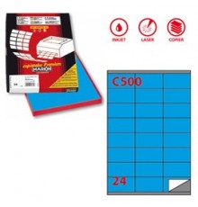 Etichetta adesiva C/500 blu 100fg A4 70x36mm (24et/fg) Markin