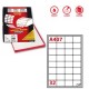 Etichetta adesiva A/407 bianca 100fg A4 47,5X35mm (32eti/fg) Markin
