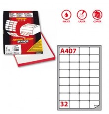 Etichetta adesiva A/407 bianca 100fg A4 47,5X35mm (32eti/fg) Markin