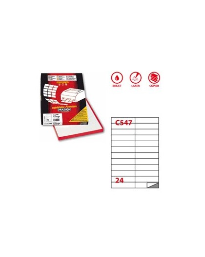 Etichetta adesiva C/547 bianca 100fg A4 105x25mm (24et/fg) Markin