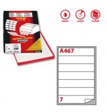 Etichetta adesiva A/467 bianca 100fg A4 190x38mm (7et/fg) Markin