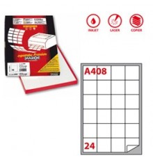 Etichetta adesiva A/408 bianca 100fg A4 47,5X46,5mm (24eti/fg) Markin