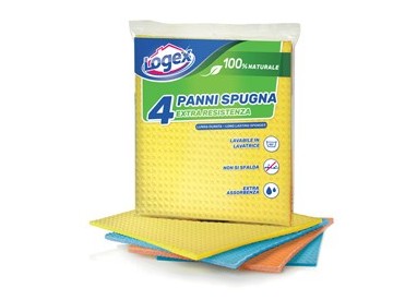 BUSTA 4 PANNI SPUGNA LOGEX 18X20CM