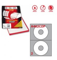 Etichetta adesiva A/462 bianca 100fg x CD Ø117,5mm foro41 (2et/fg) coprente