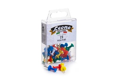 SCATOLA 25 SPILLI CARTOGRAFICI CLESSIDRA COLORI ASSORT.LEONE COLOR
