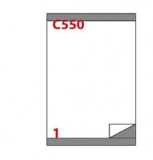 Etichetta adesiva C/550 bianca 100fg A4 210x280mm (1et/fg) Markin
