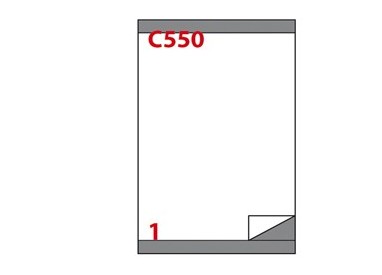Etichetta adesiva C/550 bianca 100fg A4 210x280mm (1et/fg) Markin