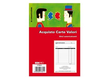 BLOCCO ACQUISTO VALORI BOLLATI 50/50FG AUTORIC. 23X15 E5784A