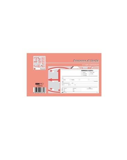 BLOCCO PERMESSO USCITA 50/50 FOGLI AUTORIC. 9,9X17CM E5673A