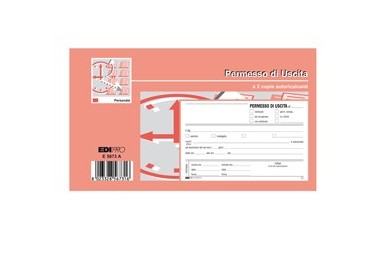 BLOCCO PERMESSO USCITA 50/50 FOGLI AUTORIC. 9,9X17CM E5673A