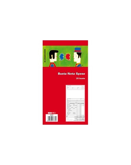 BLOCCO 25 BUSTE NOTA SPESE 28X15CM E5777 EDIPRO