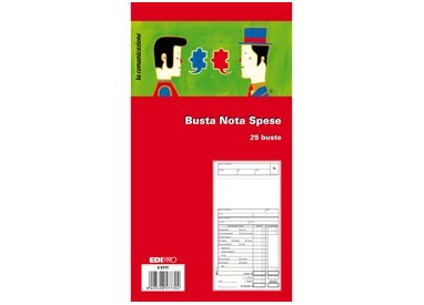 BLOCCO 25 BUSTE NOTA SPESE 28X15CM E5777 EDIPRO