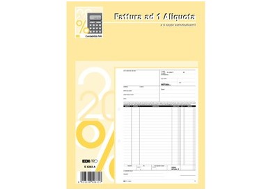 BLOCCO FATTURE 1 ALIQUOTA IVA 50/50 FOGLI AUTORIC. 29,7X21 E5283A